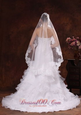 Graceful Tulle Wedding Veils Lace Applique 2013