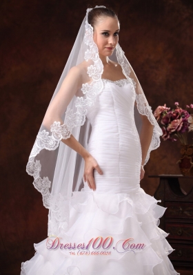 Graceful Tulle Wedding Veils Lace Applique 2013