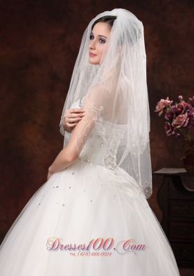 Stylish Wedding Veils Two-Layers Embroidery