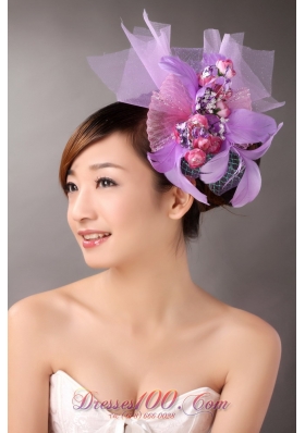 Pretty Lavender Hand Made Feathers Fascinator