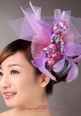 Pretty Lavender Hand Made Feathers Fascinator