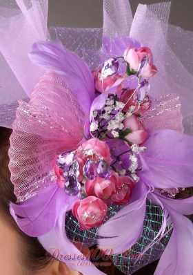 Pretty Lavender Hand Made Feathers Fascinator