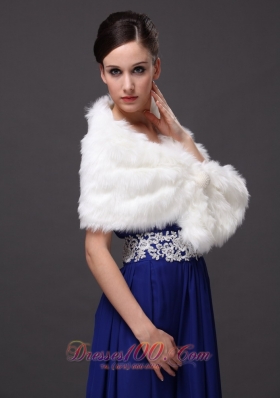 Gorgeous Faux Fur V-neck Wraps Shawls With Button