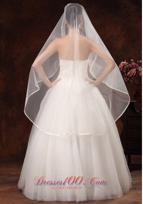 Discount One-tier Organza Wedding Veil Fingertip