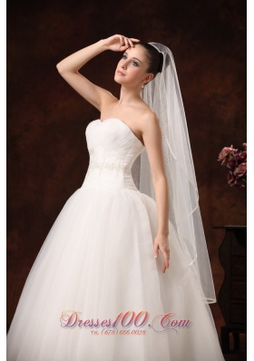 Discount One-tier Organza Wedding Veil Fingertip