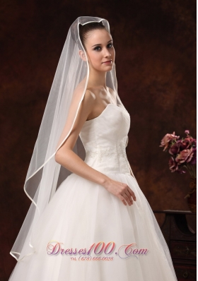 Discount One-tier Organza Wedding Veil Fingertip