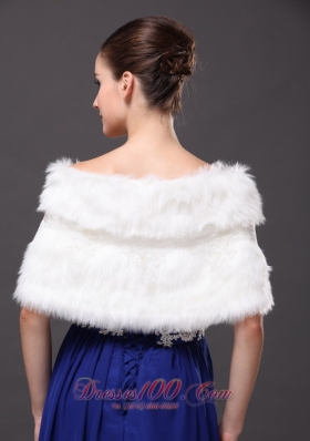 Bowknot Faux Fur Party Shawls Off the Shoulder