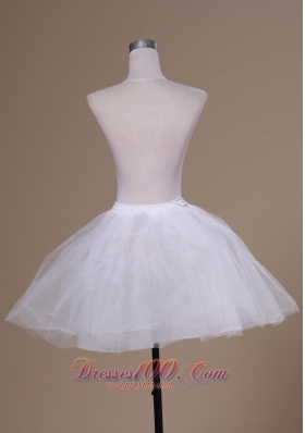 Mini-length Organza White A-line Petticoat