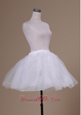 Mini-length Organza White A-line Petticoat