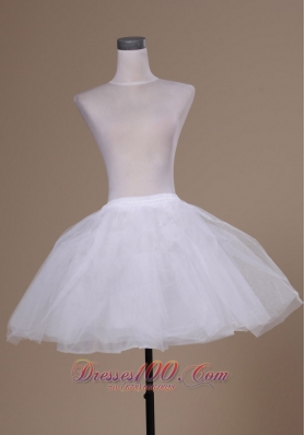 Mini-length Organza White A-line Petticoat