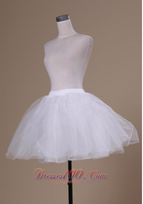 Mini-length Organza White A-line Petticoat