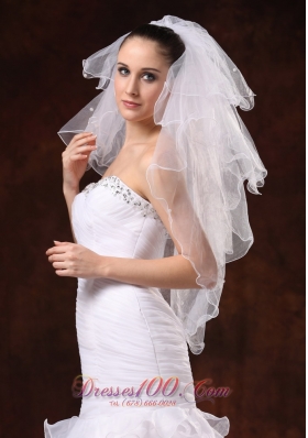 Elbow Four-tier Wedding Veil with Pencil Edge