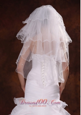 Elbow Four-tier Wedding Veil with Pencil Edge