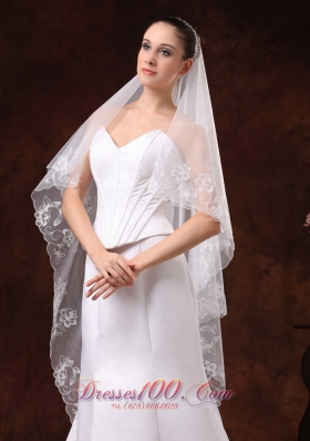 Organza Veil for Wedding Embroidery and Two-tier