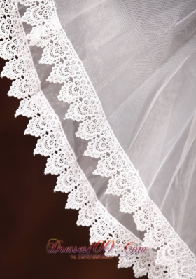 Lace Edge and Tulle Two-tier for Wedding on promotion