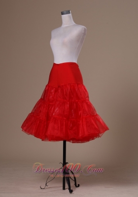 Affordable Red Organza Mini-length Petticoat for Prom