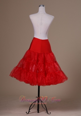 Affordable Red Organza Mini-length Petticoat for Prom