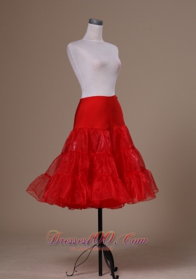 Affordable Red Organza Mini-length Petticoat for Prom