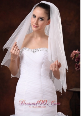 Beading Decorate Bridal Veils for Wedding Tulle