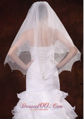 Beading Decorate Bridal Veils for Wedding Tulle