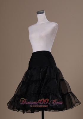 Cocktail Petticoat for Prom in Black Organza Knee-length