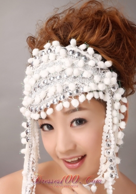 White inexpensive Bridal Hair Pieces with Special Fabric