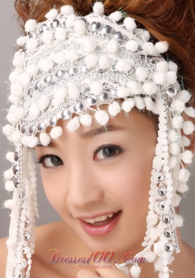 White inexpensive Bridal Hair Pieces with Special Fabric