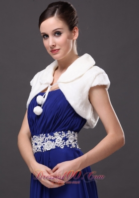 White Affordable Wedding V-neck Prom Wedding Party Jacket