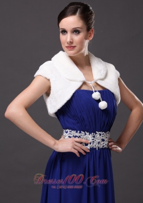 White Affordable Wedding V-neck Prom Wedding Party Jacket