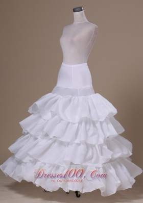 Ruffled Layers White Ball Gown Taffeta for Prom Petticoats