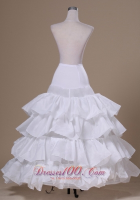 Ruffled Layers White Ball Gown Taffeta for Prom Petticoats