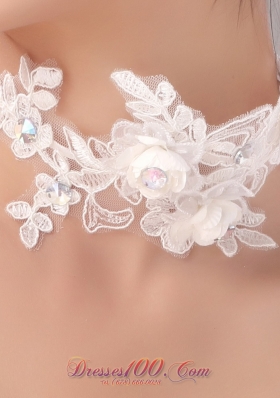 Headpiece in Organza Feather Flower for Wedding Outdoor