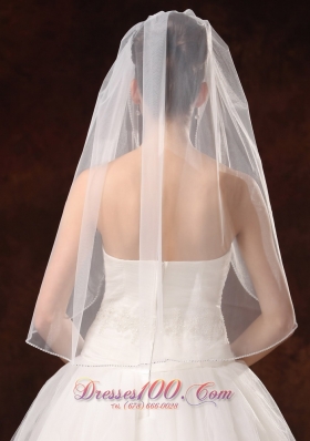 Bridal Veils with Graceful One-tier Organza and Pearl