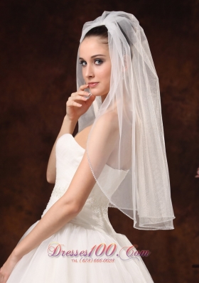 Bridal Veils with Graceful One-tier Organza and Pearl