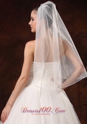 Bridal Veils with Graceful One-tier Organza and Pearl