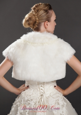 Rabbit Fur Cocktail Special Occasion Short Sleeves Jacket