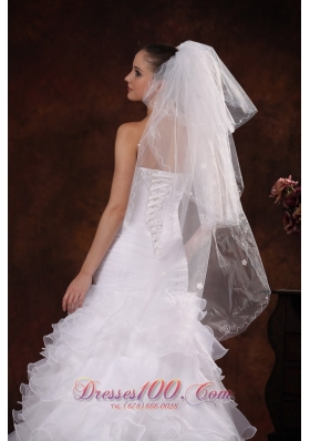 White Royal Discount Two Layers Tulle Bridal Veils