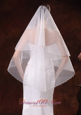 Simple Organza Two Layers Wedding Veil for Brides