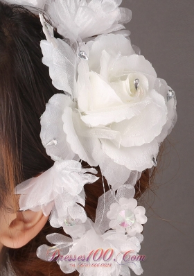 Headpieces for Brides in White Organza Beading