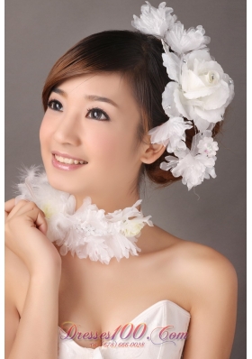 Headpieces for Brides in White Organza Beading