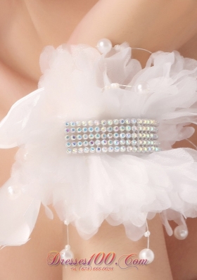Women s Headpiece Wrist Corsage Pearls Crystals