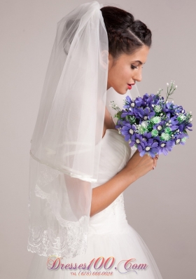 Purple White Hand-tied Wedding Bouquet for Bride