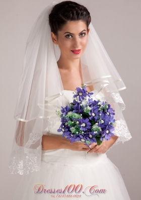 Purple White Hand-tied Wedding Bouquet for Bride