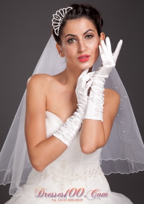 Satin Fingerless Elbow Length Fashion Bridal Gloves