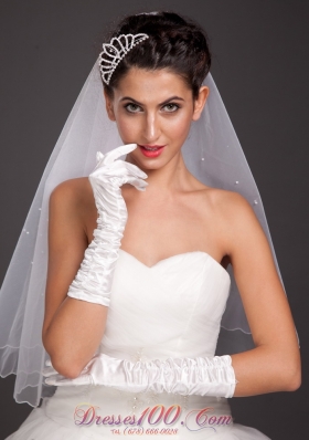 Satin Fingerless Elbow Length Fashion Bridal Gloves