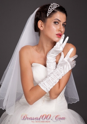 Satin Fingerless Elbow Length Fashion Bridal Gloves