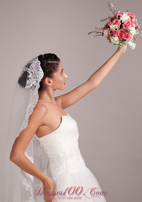 Coral White Wedding accessories Round Hand-tied Satin Rose