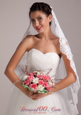 Coral White Wedding accessories Round Hand-tied Satin Rose