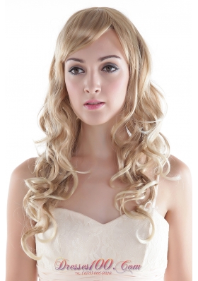 Synthetic Long High Quality Blonde Curly Party Hair Wig