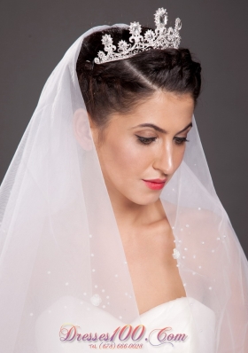 Alloy Crowns and Tiaras with Floral Shaped Beading Accents